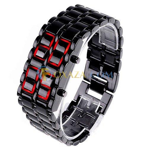 4ecb58d6e0df4cdc29be54490ba656a1 LED Watch   Stylish Ferreous watch with Red LED for Man black