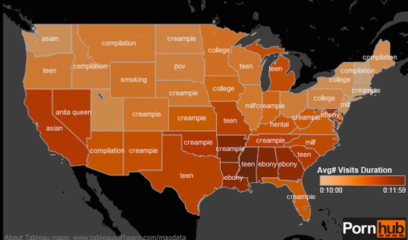 A State by State Map of America's Filthy Porn Searches