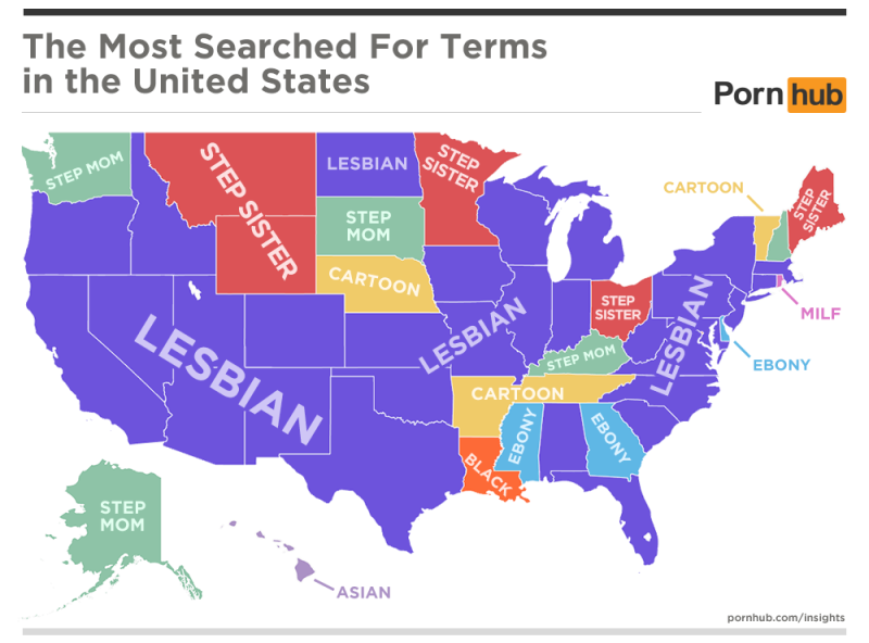 Most Popular Porn Searches In Every State